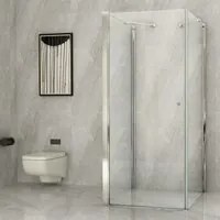 Box doccia 3 lati porta battente trasparente 8mm h195 magic, dimensioni 100x90x90