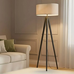 Lampada da terra Herry Lindby, Nero, Soggiorno / Sala da pranzo, Tessuto / Stoffa / Seta, Scandinavo, Lampada da terra