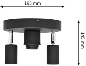 Faretto CENTRO 3xE27/15W/230V nero