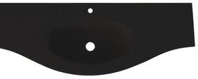 Lavabo integrale semicerchio Vague in vetro nero