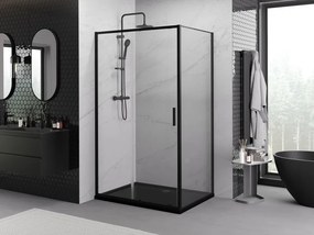 Mexen Exo-S cabina doccia scorrevole 120 x 90 cm, trasparente, nera - 8151-120-090-70-00