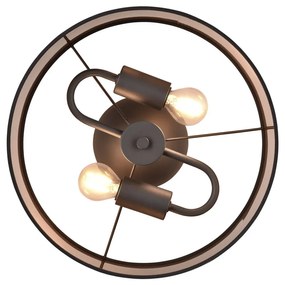 Apparecchio da soffitto nero-marrone ø 30 cm Davos - Trio