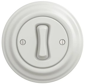 Kliklap - Interruttore unipolare retrò con cornice, n. 1, bianco