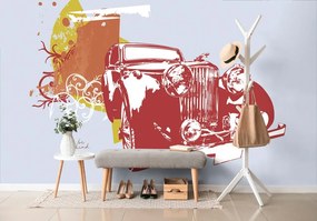 Carta da parati autoadesiva – Auto retrò con astrazione