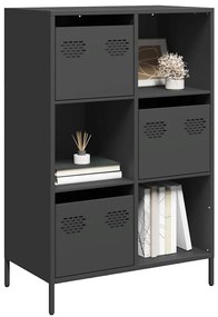 Credenza Nera 68x39x103,5 Cm İn Acciaio /