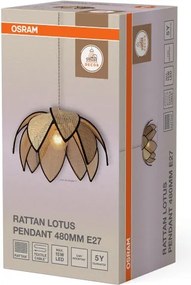 Osram - Lampadario sospeso con cavo DECOR RATTAN 1xE27/15W/230V Ø 48 cm beige/nero