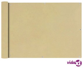 vidaXL Paravento da Balcone in Tessuto Oxford 75x600 cm Beige