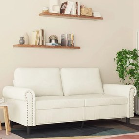 Divano A 2 Posti Crema 140 Cm İn Velluto /