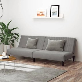 Divano Letto A 2 Posti Grigio Chiaro İn Velluto /