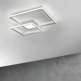 Plafoniera DOWEL 55x7 cm in metallo verniciato Silver