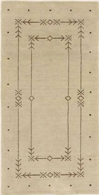 Loribaft Tappeto 140 x 70 Beige (Indian) Annodato A Mano