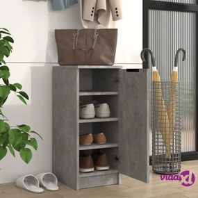 vidaXL Scarpiera Grigio Cemento 30x35x70 cm in Legno Multistrato