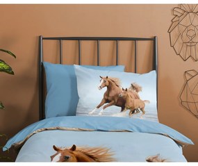 Set copripiumino e federa da bambini blu in cotone per letto singolo 140x200 cm Free – Good Morning