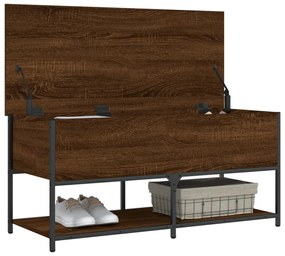 Panca portaoggetti rovere marrone 100x42,5x47 legno multistrato