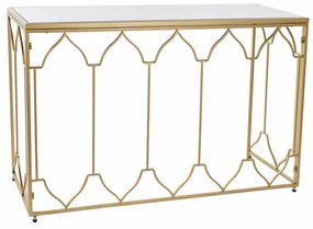 CONSOLE IN METALLO  SPECCHIO DORATO 120x40x78 CM