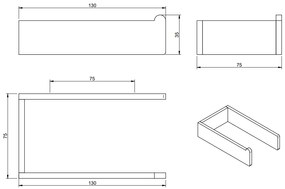 Treemme 5mm IT9001ISZZZZ portarotolo a muro in inox satinato