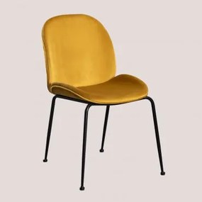 Confezione da 2 sedie in velluto Pary Mostarda & Nero - Sklum