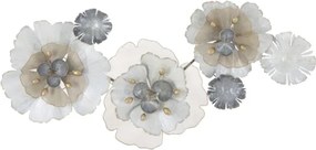 Pannello Decorativo A Fiori Flowery 116,5x8x58 Cm In Ferro Multicolore