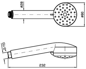 Doccetta a 3 getti con sistema anticalcare in abs cromo Zucchetti Z94172 isy