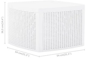 Tavolino Bianco 54x54x36,5 cm in Plastica