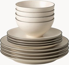 Servizio di piatti Augusta con ciotola per zuppa Augusta, set da 12