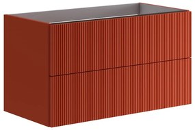 Mobile da bagno sotto lavabo Opera rosso opaco L 89.5 x H 50 x P 45.5 cm 2 cassetti, lavabo non incluso