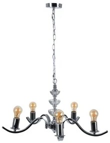 Lampadario 63,5 x 60,5 x 91 cm Cristallo Metallo Argento