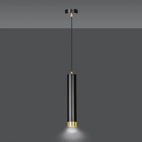 Lampada a Sospensione in Acciaio KIBO 1 GU10 Colore del corpo Nero e Oro