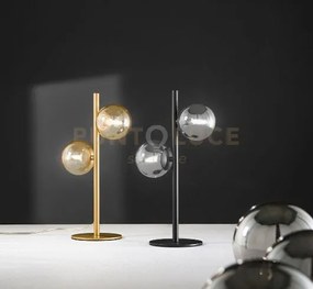 Lampada da tavolo honey nera 2 luci attacco g9 23,4x14x40cm in meta...