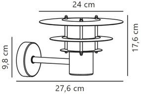 Nordlux - Applique da esterno BASTIA 1xE14/12W/230V IP54 cromo opaco