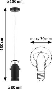Paulmann 79766 - LED RGBW 1xE27/15W Lampada a sospensione con cavo LAVEA 230V nero