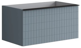 Mobile da bagno sotto lavabo Pixel grid blu laccato opaco L 80 x H 40 x P 45.5 cm 1 cassetto, lavabo non incluso