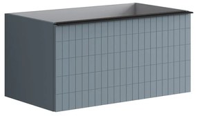 Mobile sottolavabo e lavabo Pixel indaco/grigio carbone L 100 x H 40 cm 1 cassetto