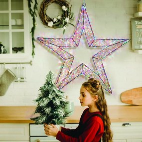 Figura natalizia illuminata multicolore H 75 cm