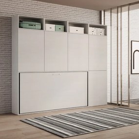 Letto NABOR singolo a scomparsa Bianco Frassino Composizione B