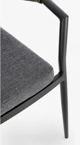 Sedia Da Esterno Impilabile Con Braccioli In Alluminio E Corda Millor Antracite E Verde Bizzotto