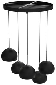 Lampadario su corda  COOL 5xE27/60W/230V nero