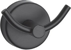 Kamalu - Appendino doppio gancio design curvo in acciaio inox finitura nera opaca |  Monde-N