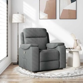 Poltrona Reclinabile İn Tessuto Grigio Scuro /