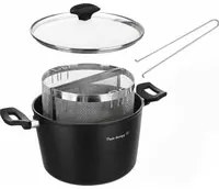 Pentola pasta 22 cm nera con 2 cestelli e coperchio