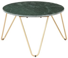 Tavolino Da Salotto Verde 65x65x42 Cm Pietra Vera Testura Marmo /
