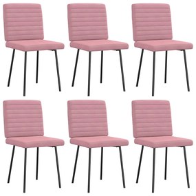 Sedie Da Pranzo 6 Pz Rosa İn Velluto /