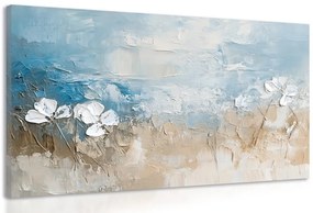 Quadro su tela – Imitazione di pittura a olio di spiaggia e cielo