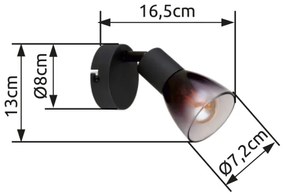 Globo 54312-1 - Faretto da parete SATELLA 1xE14/25W/230V nero