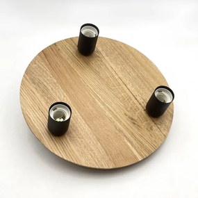 Plafoniera DUSTY 3xE27/15W/230V diametro 34 cm quercia/nero