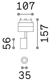 Sistema Binario Arca Alluminio Nero Led 5W 3000K Luce Calda