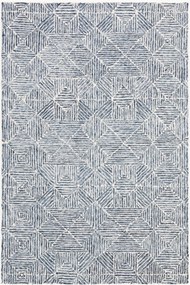 Tappeto in lana a pelo basso tuftato a mano Azure