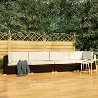 Set Divani da Giardino 4 pz con Cuscini in Polyrattan Marrone 47269