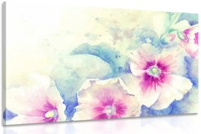 Quadro su tela – Illustrazione acquerello di fiori rosa