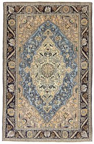 Ghom Tappeto 210x140 Blu (Iran) Annodato A Mano